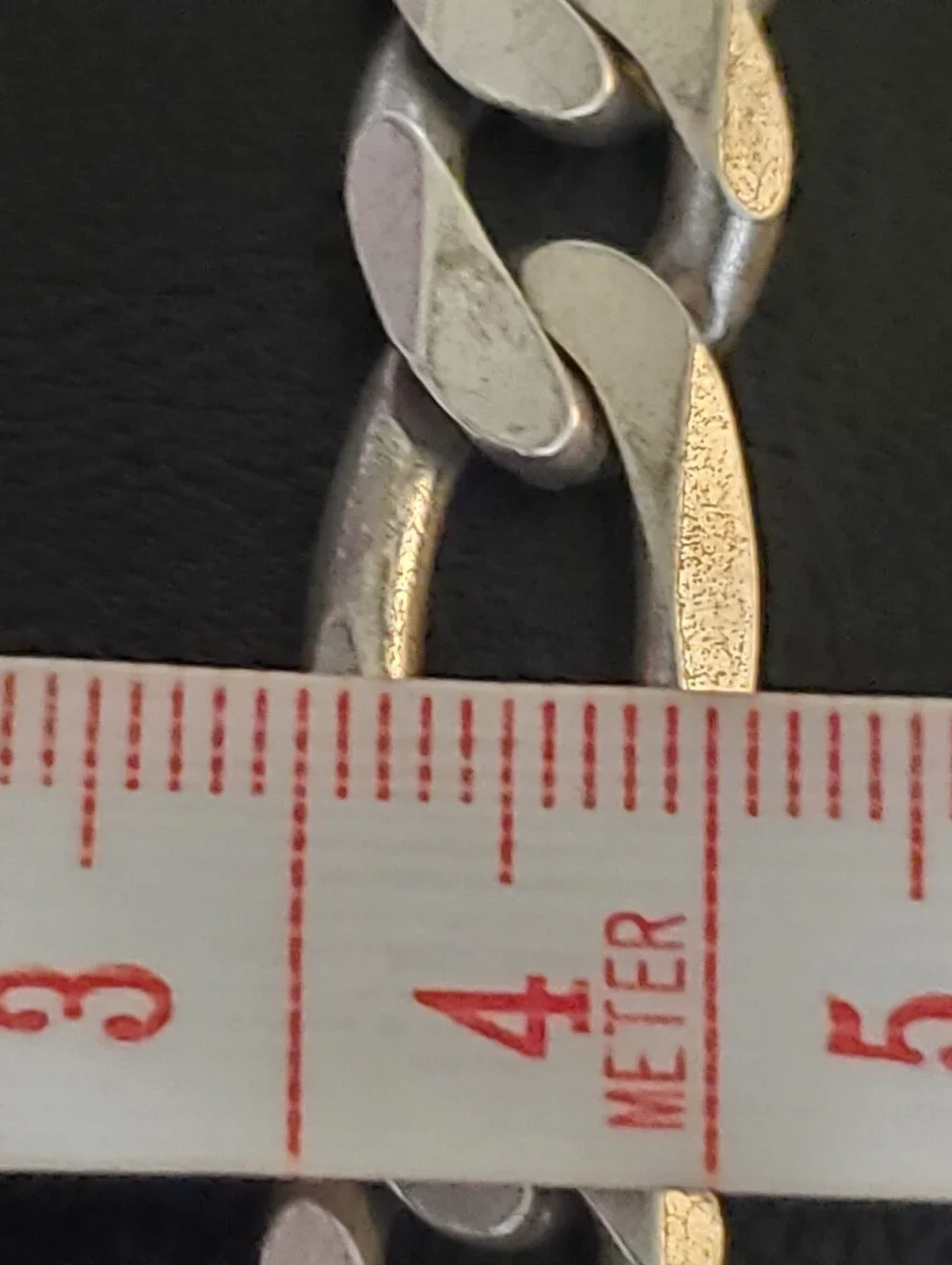 40.3 grms 935 Italy Sterling Silver Figaro Bracelet (11 mm)  & 9 Inch
